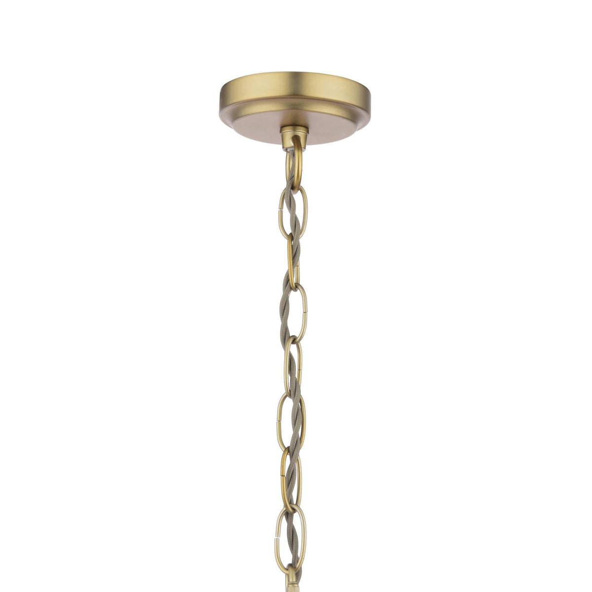 Laura Ashley Durford Large Pendant Matt Antique Brass and White