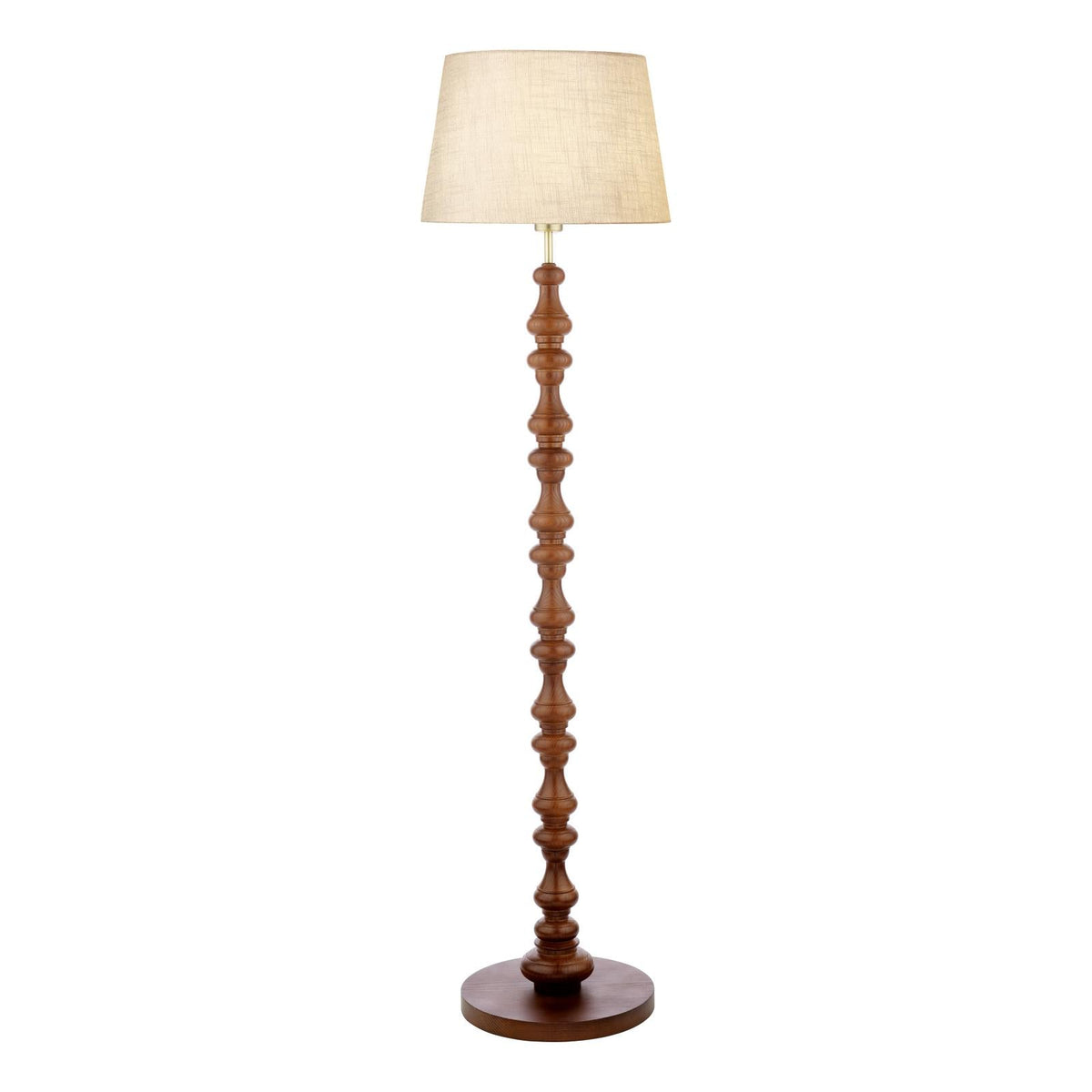 Laura Ashley Millbrook Floor Lamp Dark Wood and Industrial Brass Base Only