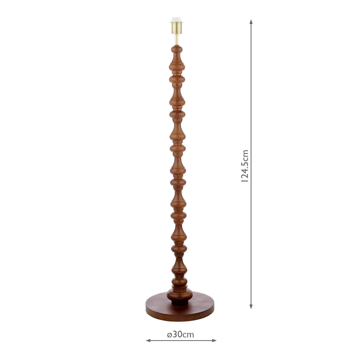 Laura Ashley Millbrook Floor Lamp Dark Wood and Industrial Brass Base Only