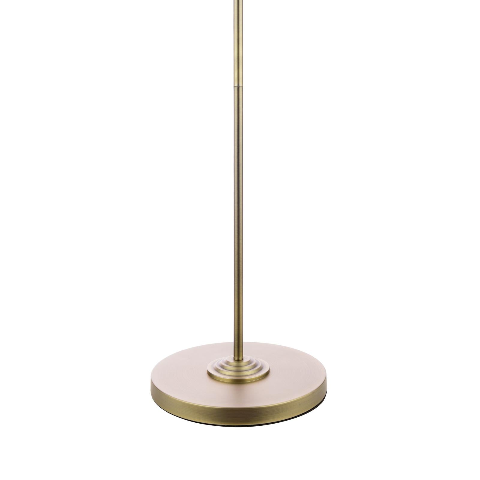 Laura Ashley Sorrento 3 Light Floor Lamp Matt Antique Brass With Natural Shade