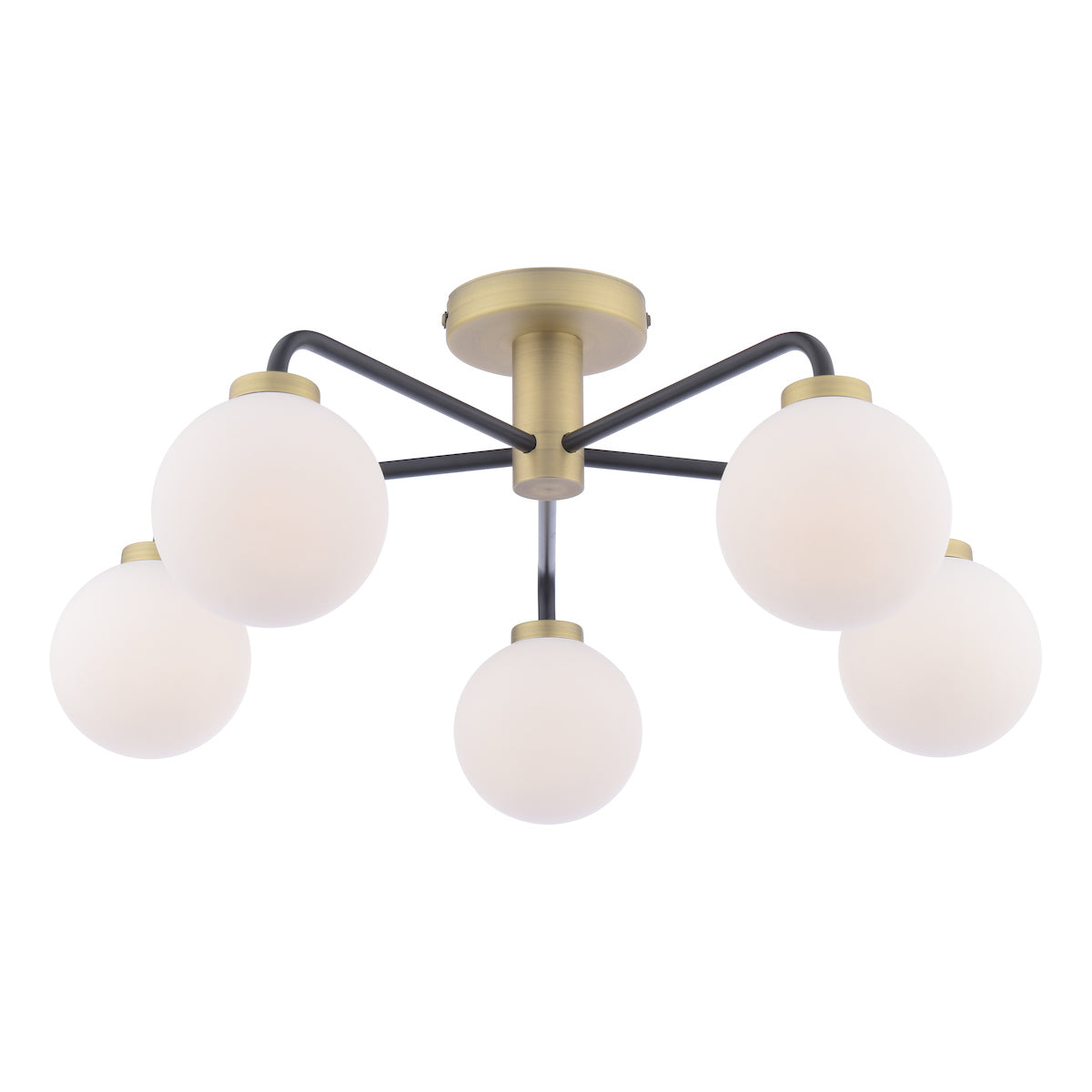 LAINEY 5LT SEMI FLUSH BLACK ANT BRA CW OPAL GLASS