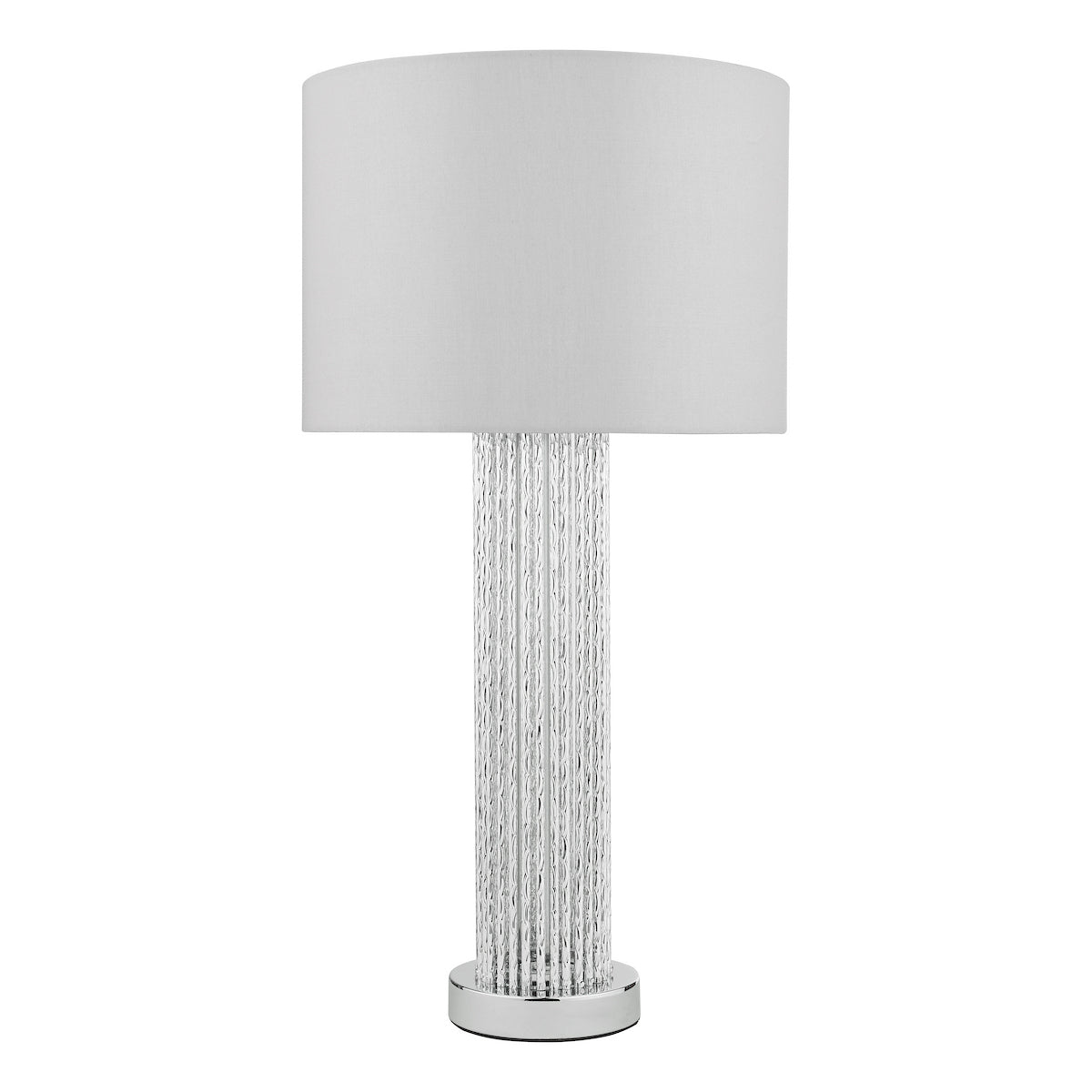LAZIO TABLE LAMP SILVER RODS CW GREY SATIN SHD