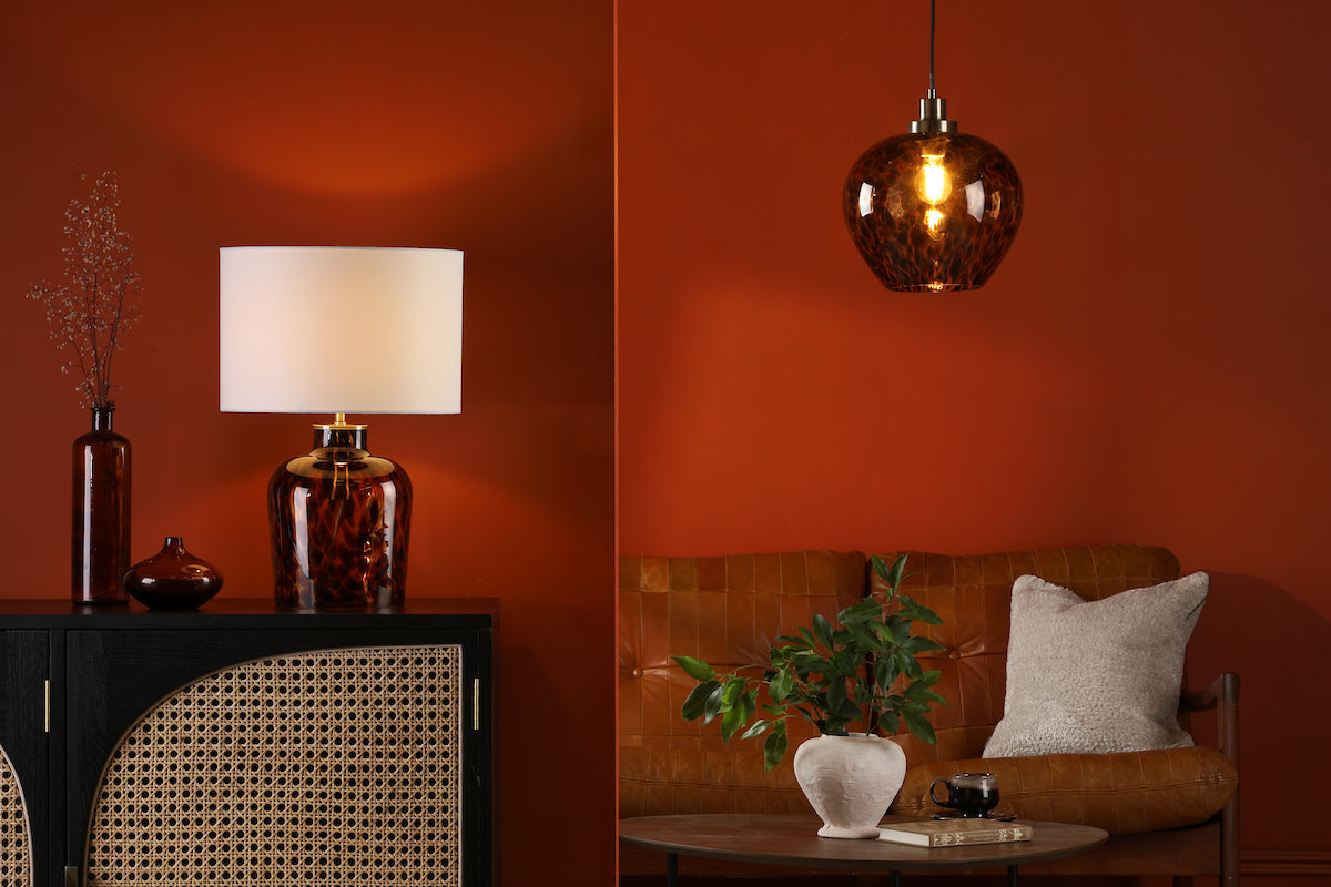 LEANDRA 1LT PENDANT TORTOISESHELL