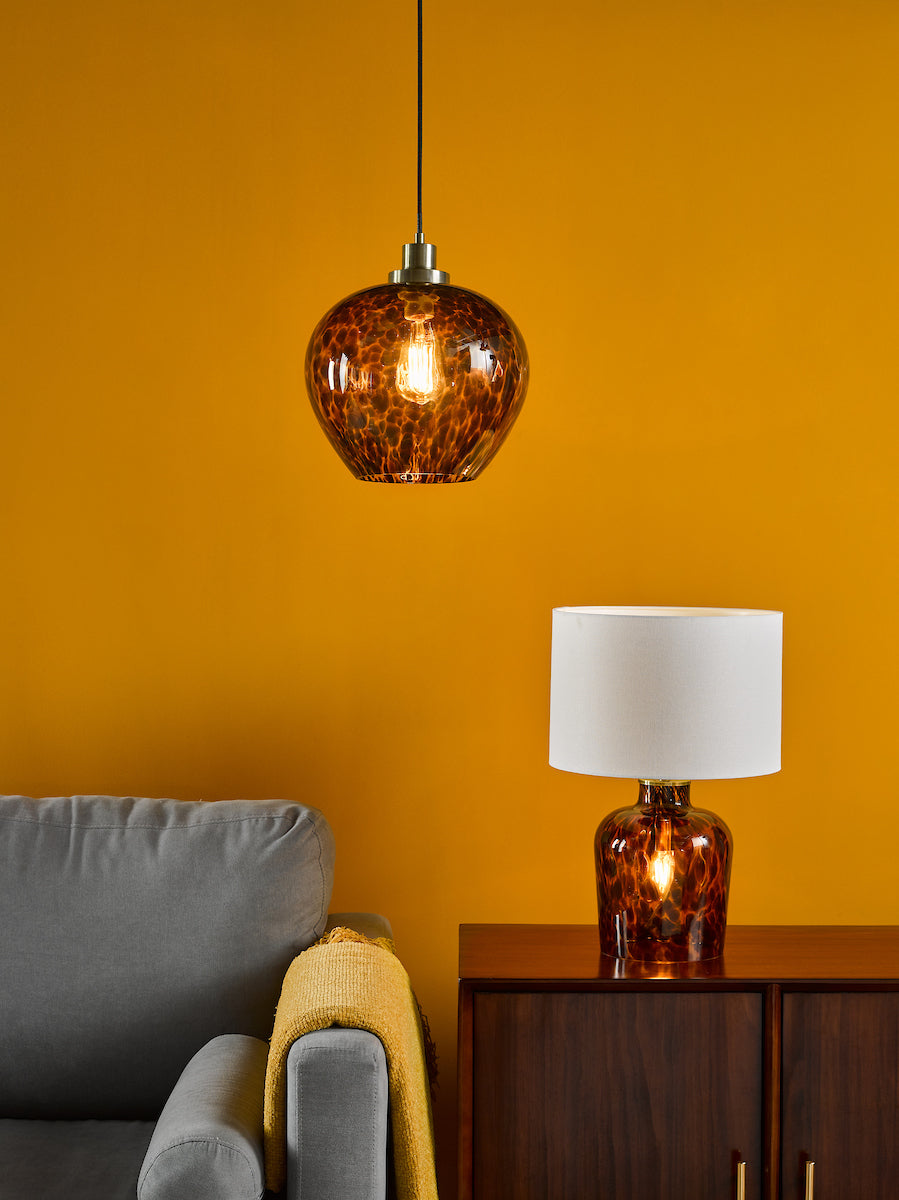 LEANDRA 1LT PENDANT TORTOISESHELL