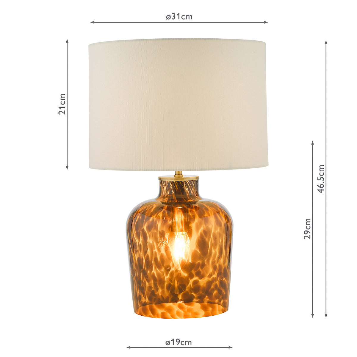 LEANDRA TL DUAL LIGHT TORTOISE SHELL GLASS CW SHD