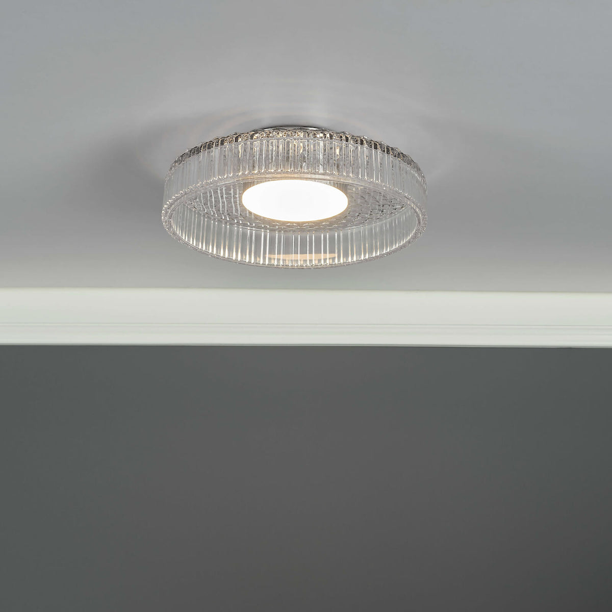 LEENA FLUSH LED CLEAR AND POL CHR