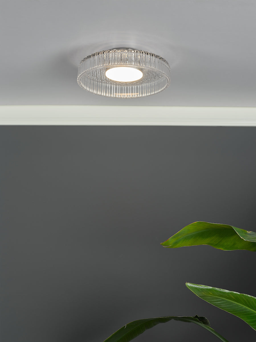LEENA FLUSH LED CLEAR AND POL CHR