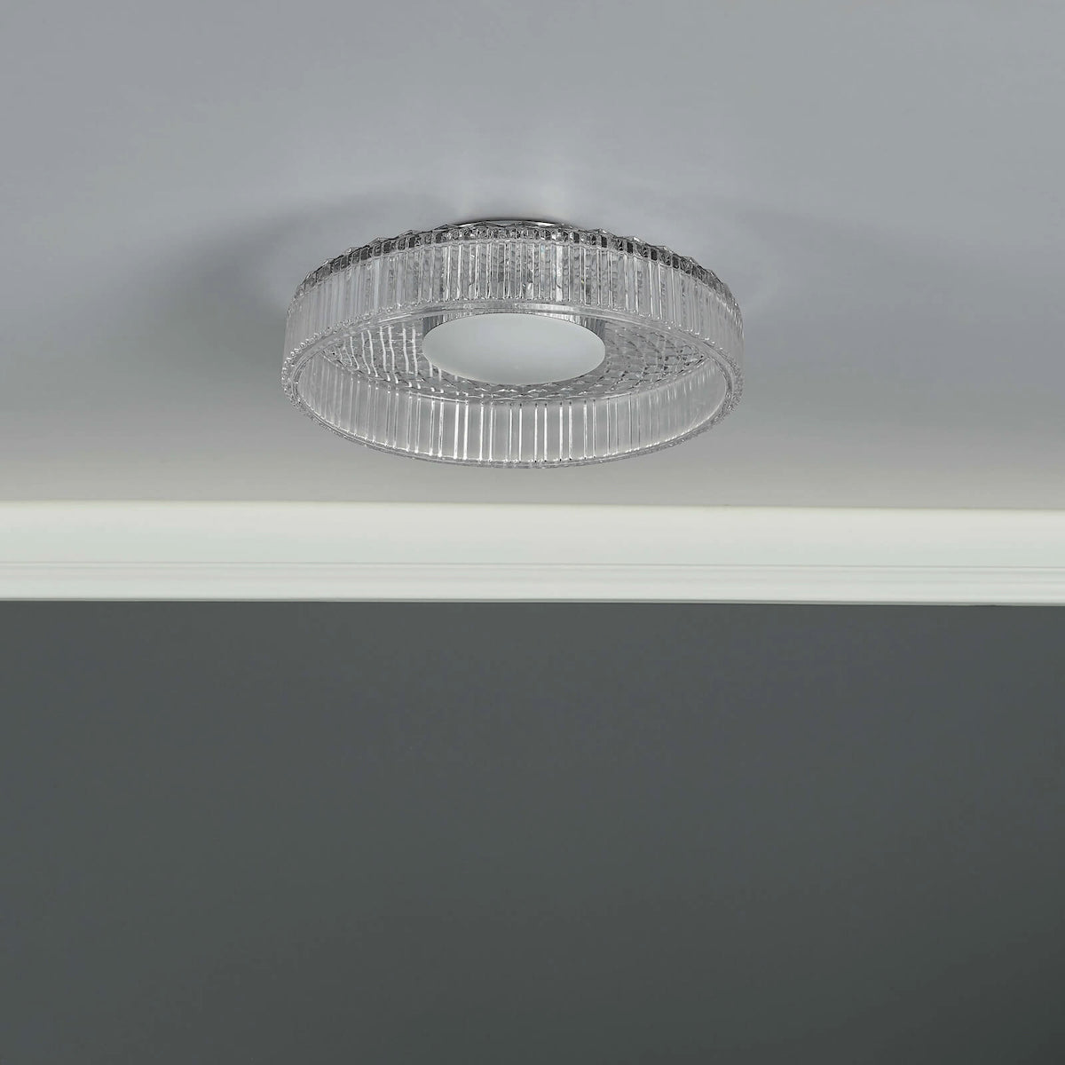 LEENA FLUSH LED CLEAR AND POL CHR