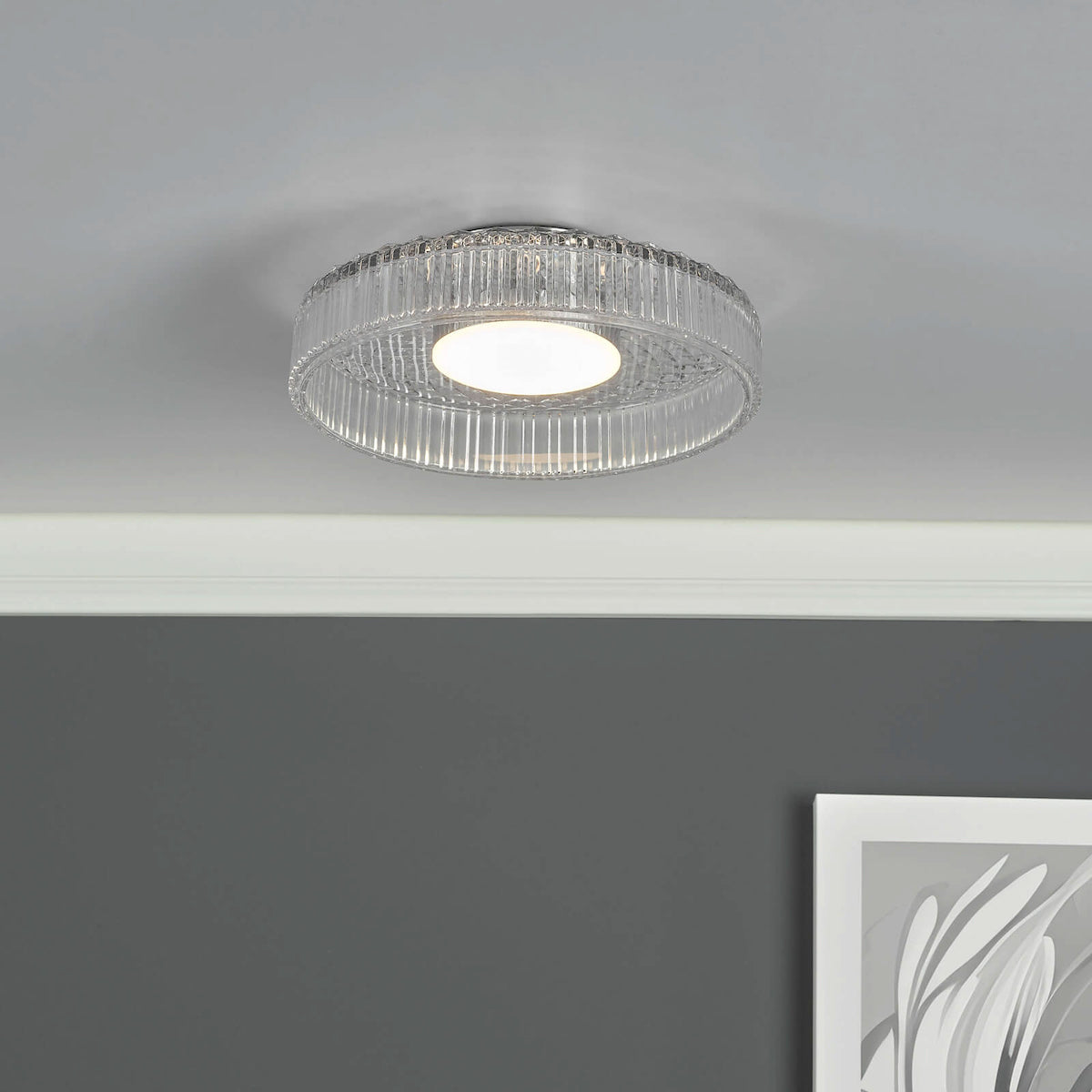 LEENA FLUSH LED CLEAR AND POL CHR