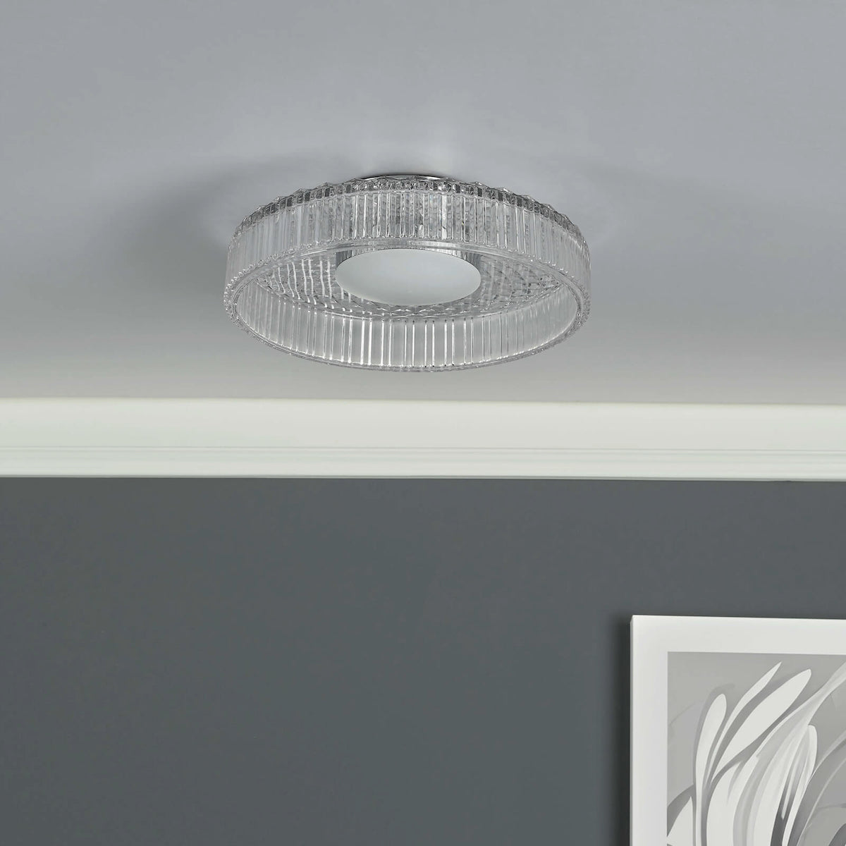 LEENA FLUSH LED CLEAR AND POL CHR