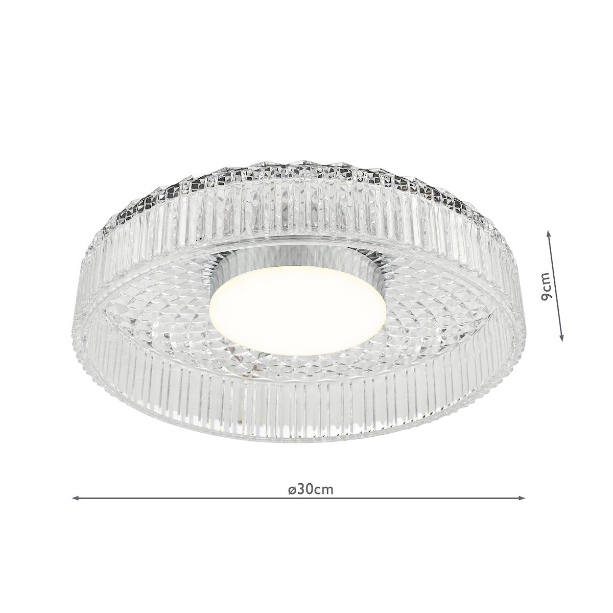 LEENA FLUSH LED CLEAR AND POL CHR