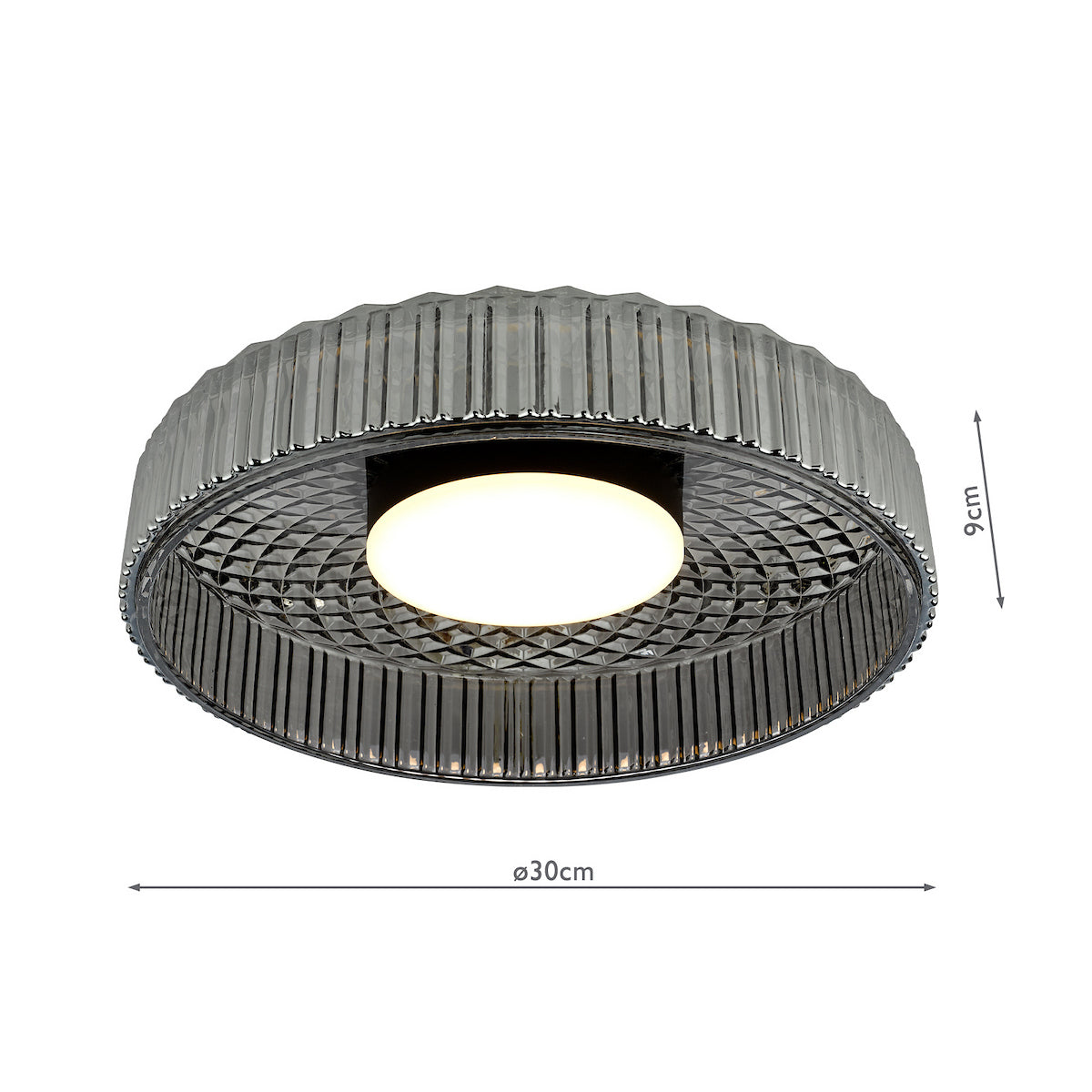 LEENA FLUSH LED SMOKED & BLACK