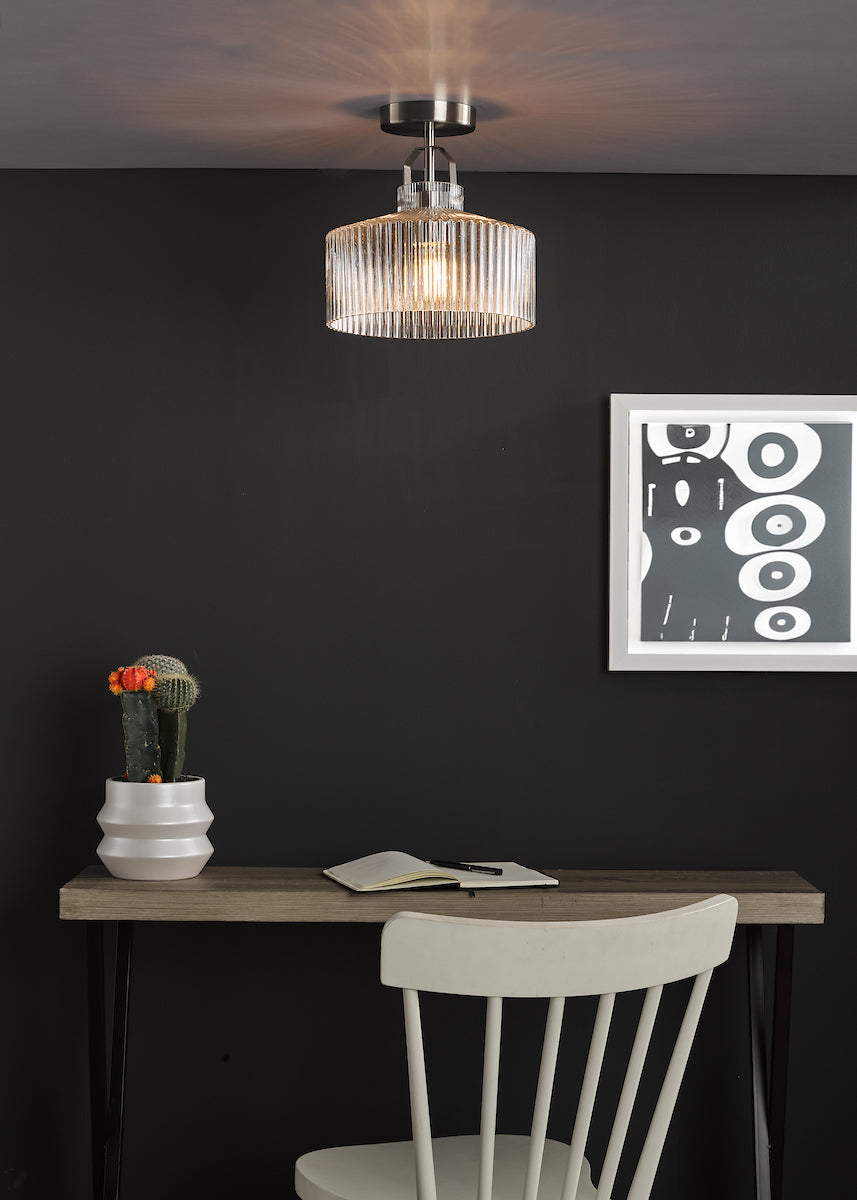 LENKA 1LT SEMI FLUSH SAT NICKEL
