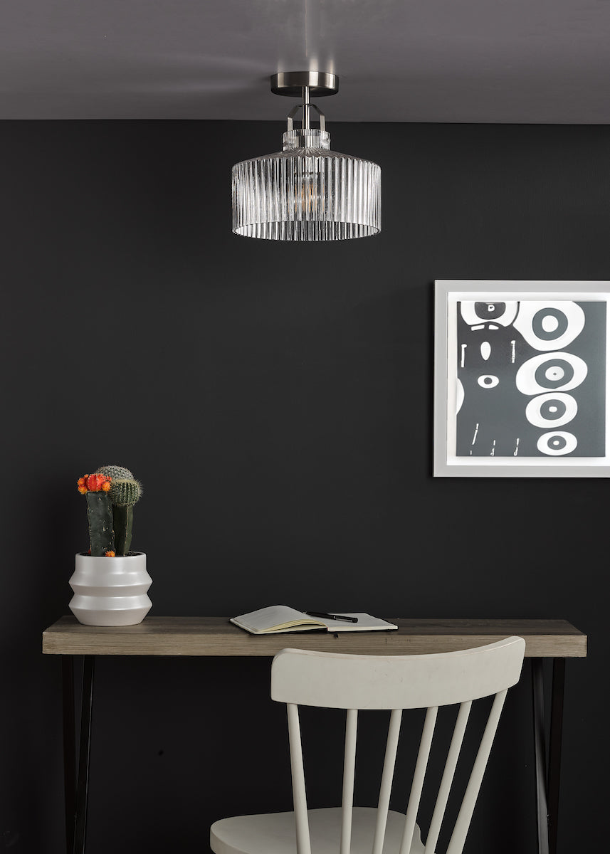 LENKA 1LT SEMI FLUSH SAT NICKEL