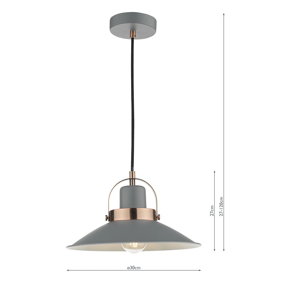 LIDEN 1LT PENDANT GRAPHITE COPPER