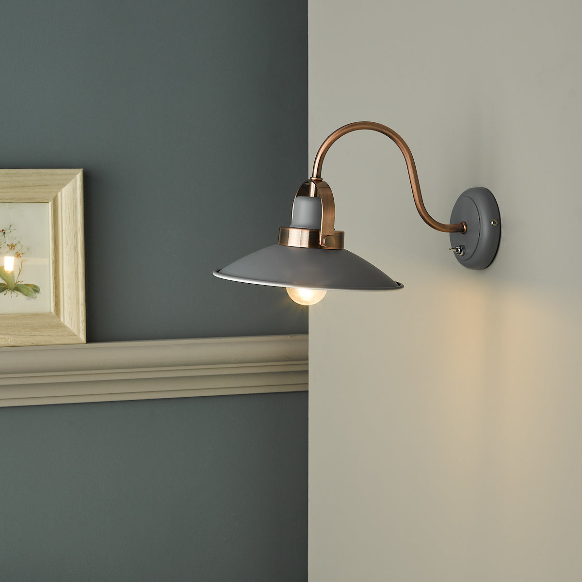 LIDEN 1LT WALL LIGHT GRAPHITE COPPER