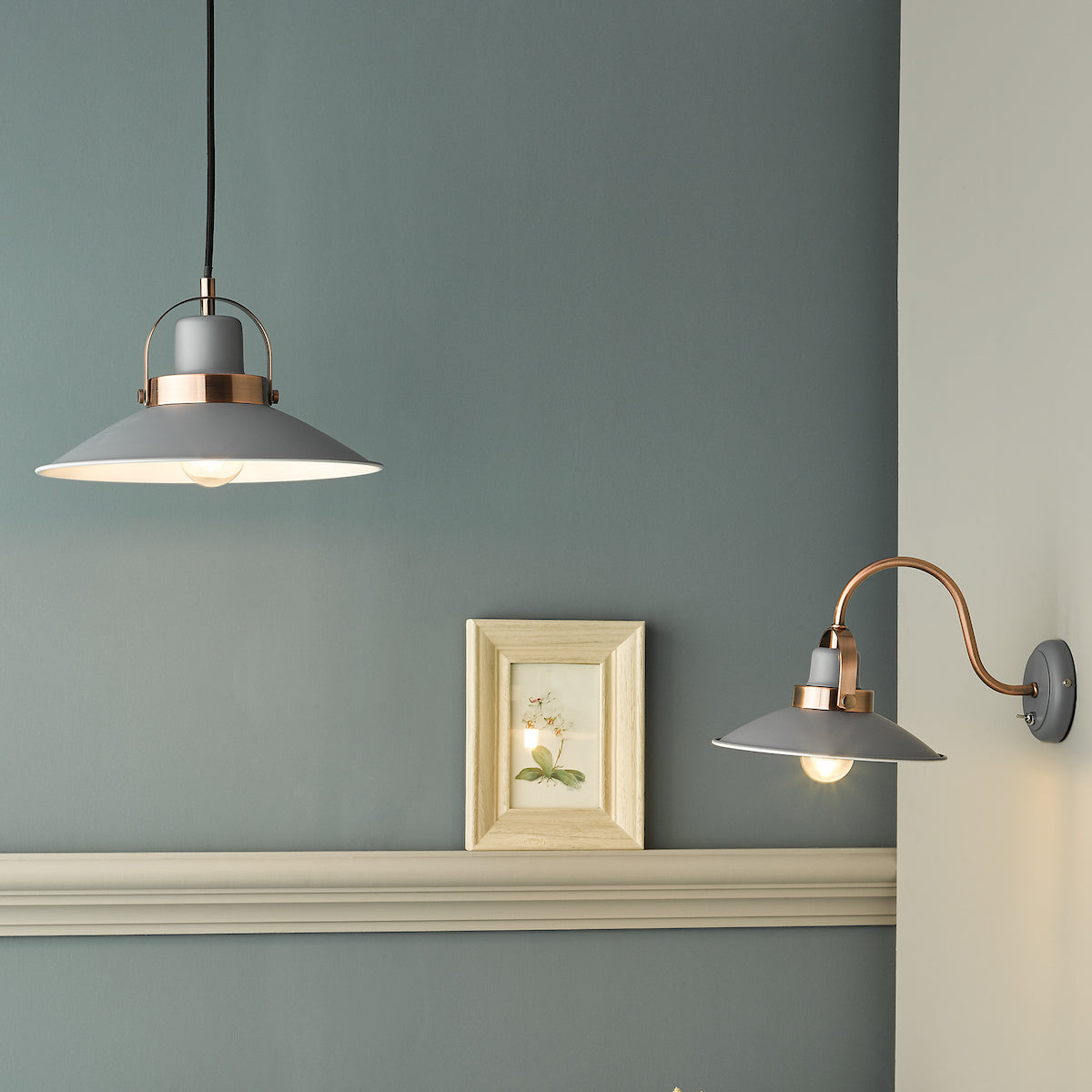 LIDEN 1LT WALL LIGHT GRAPHITE COPPER