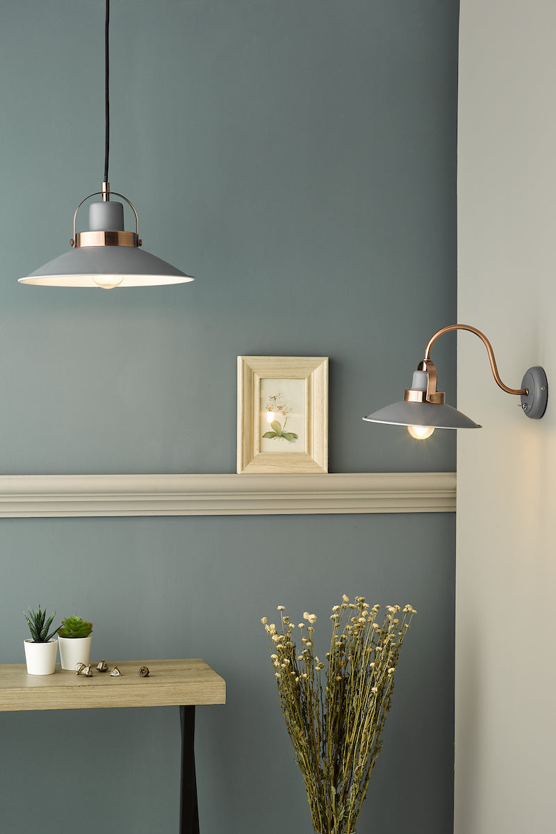 LIDEN 1LT WALL LIGHT GRAPHITE COPPER