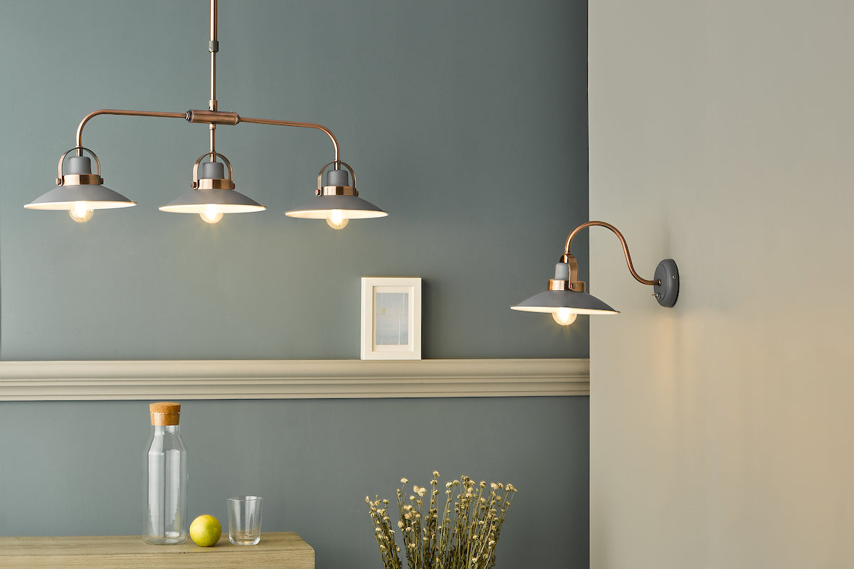 LIDEN 1LT WALL LIGHT GRAPHITE COPPER