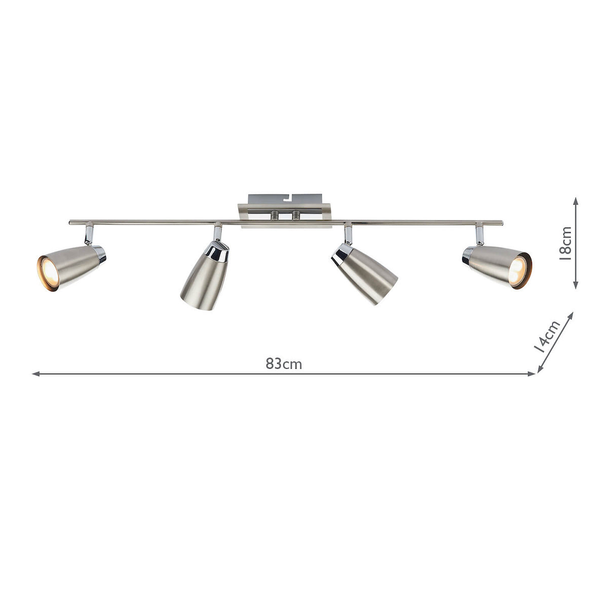 LOFT 4LT BAR SPOT SAT CHR POL CHR GU10 LED INC