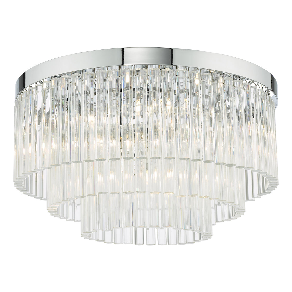 LOGAN FLUSH POL CHR CLEAR GLASS