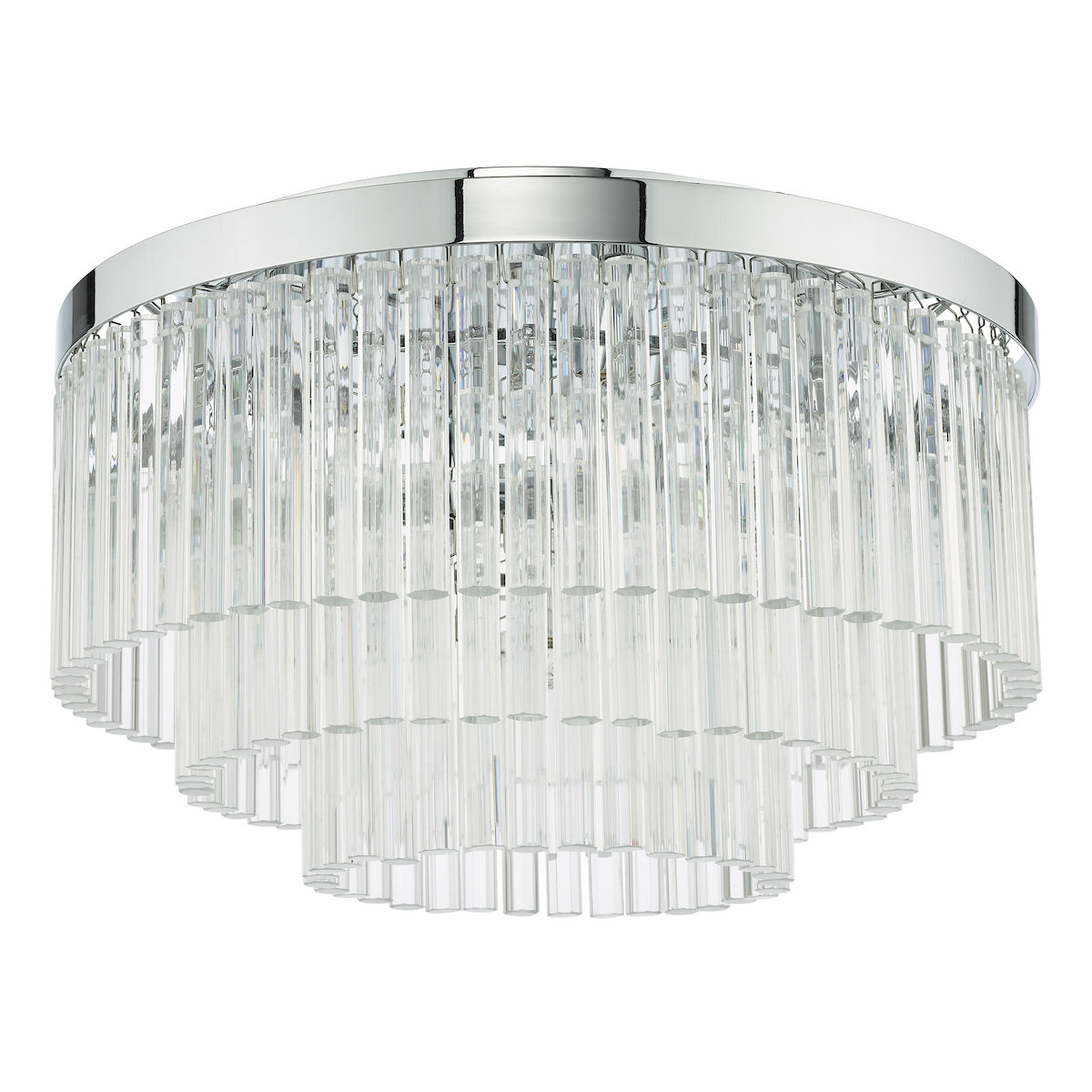 LOGAN FLUSH POL CHR CLEAR GLASS