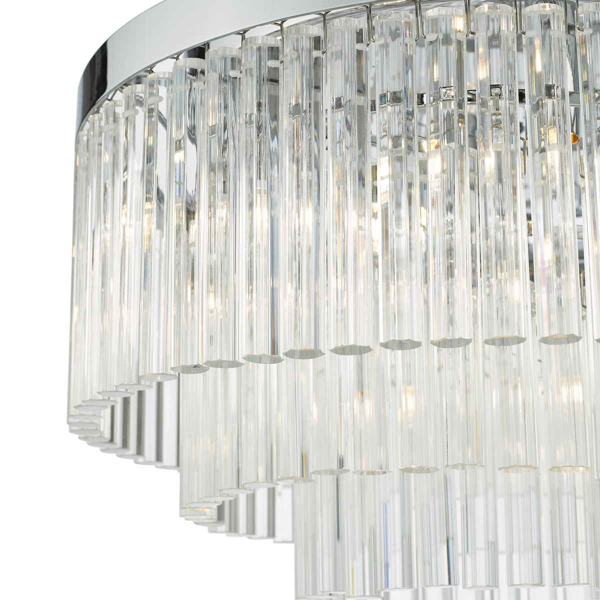 LOGAN FLUSH POL CHR CLEAR GLASS