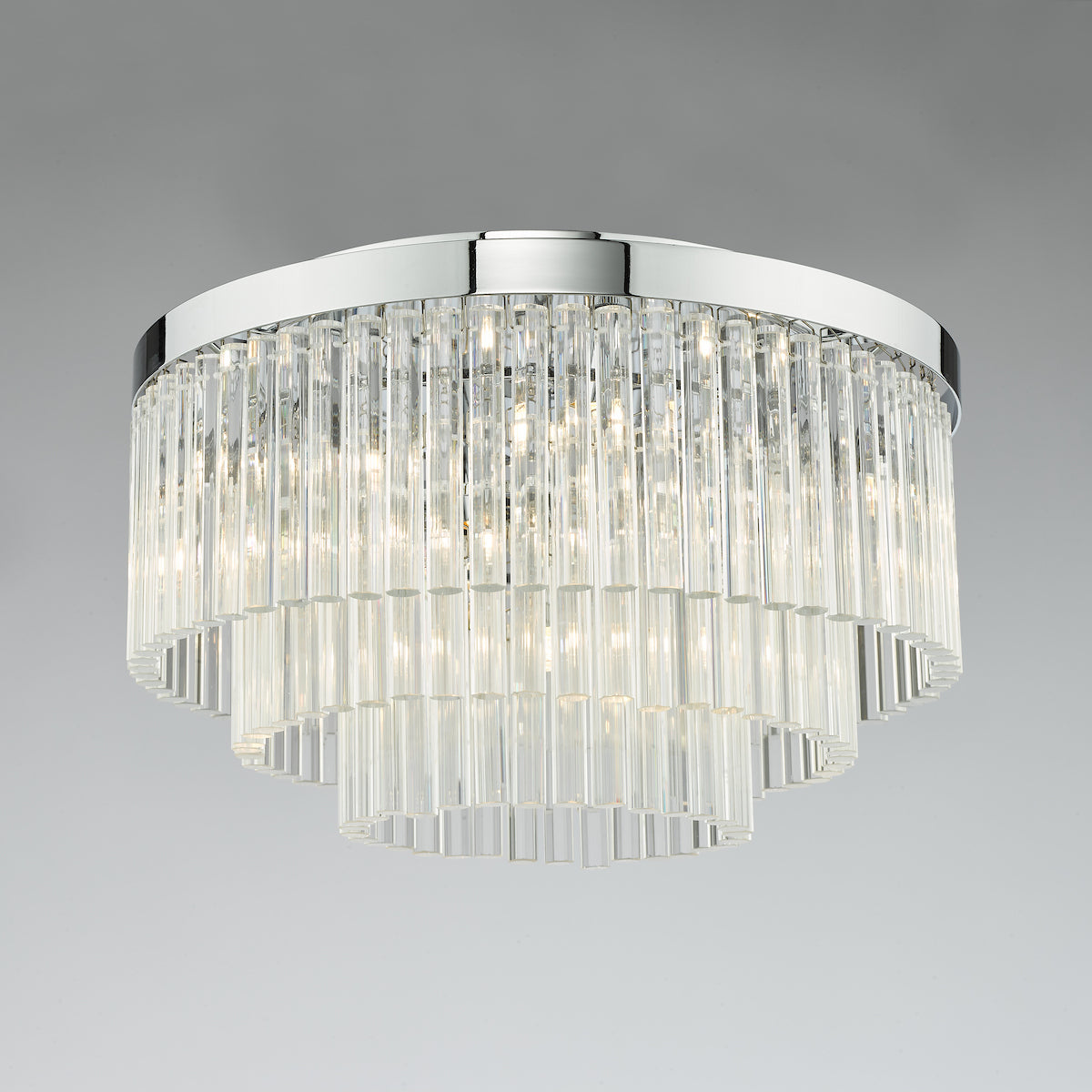 LOGAN FLUSH POL CHR CLEAR GLASS