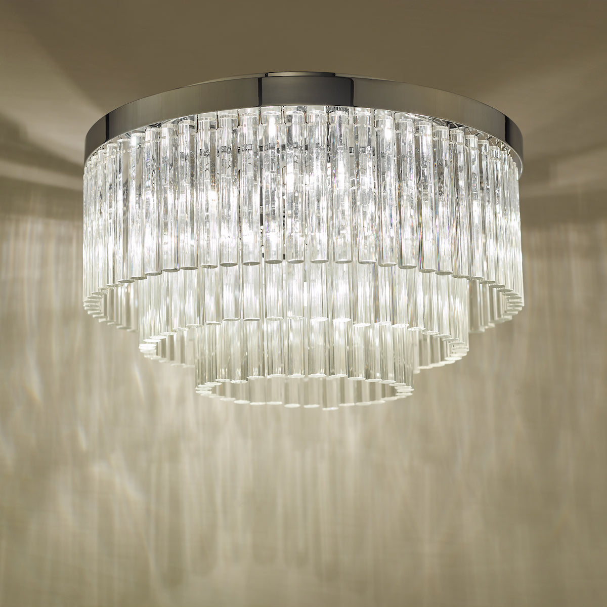 LOGAN FLUSH POL CHR CLEAR GLASS