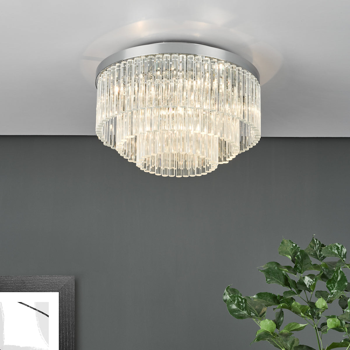 LOGAN FLUSH POL CHR CLEAR GLASS