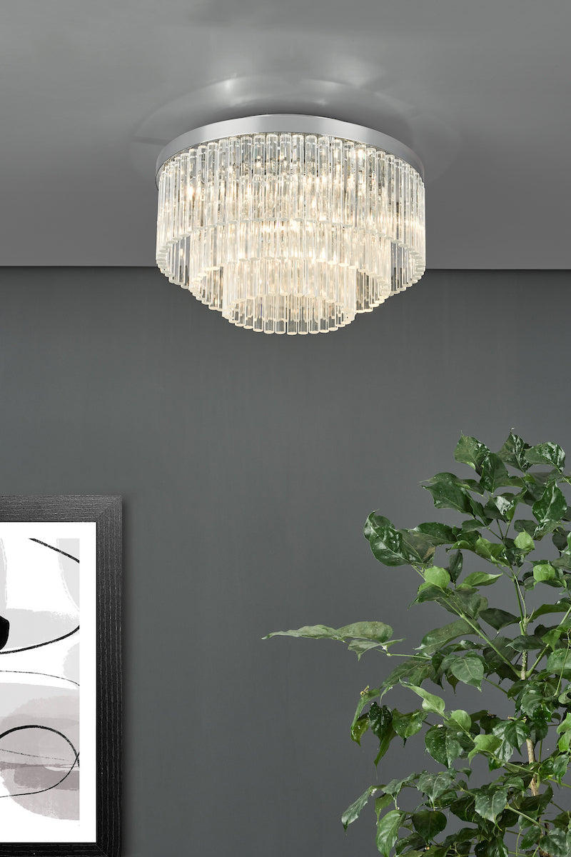 LOGAN FLUSH POL CHR CLEAR GLASS