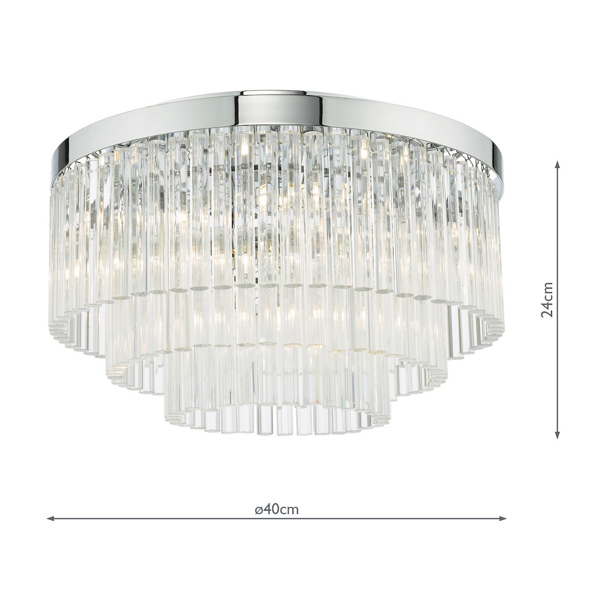 LOGAN FLUSH POL CHR CLEAR GLASS