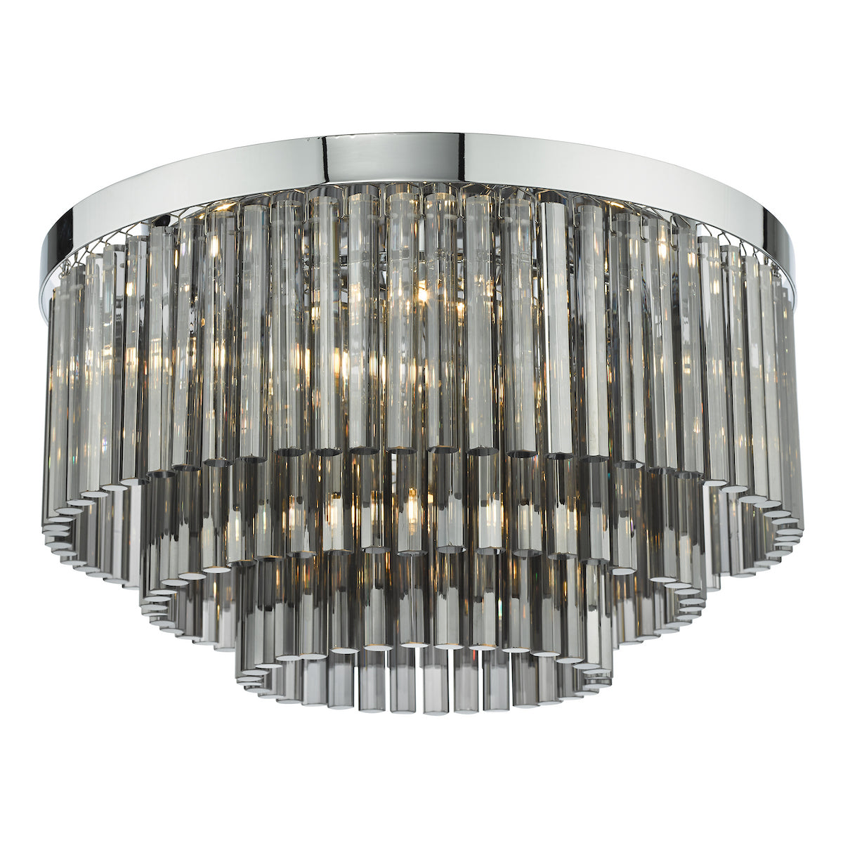 LOGAN FLUSH POL CHR SMOKED GLASS