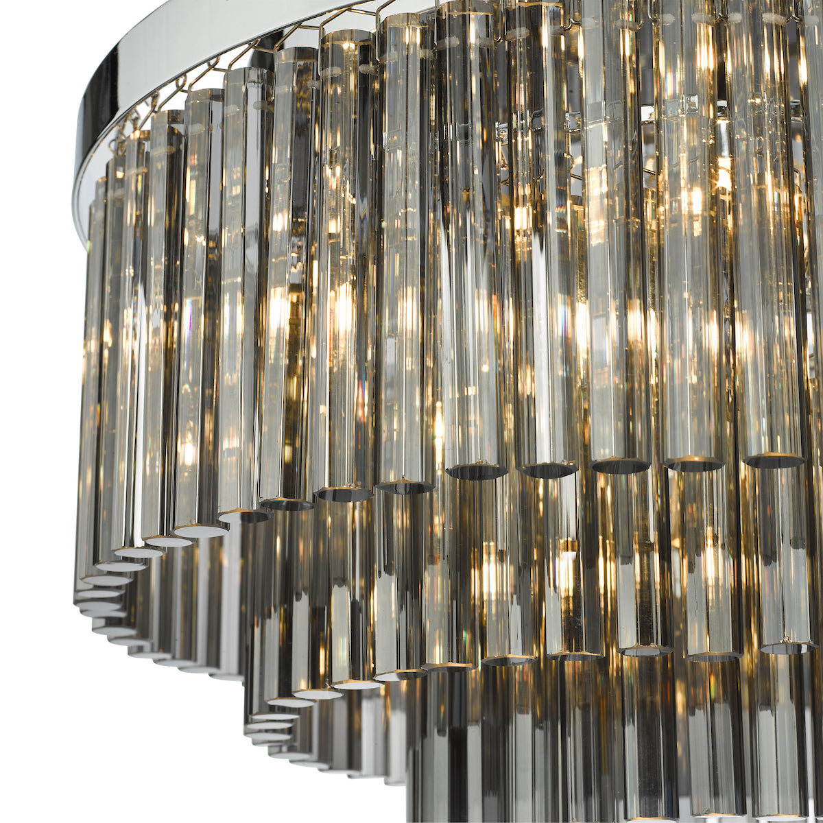 LOGAN FLUSH POL CHR SMOKED GLASS