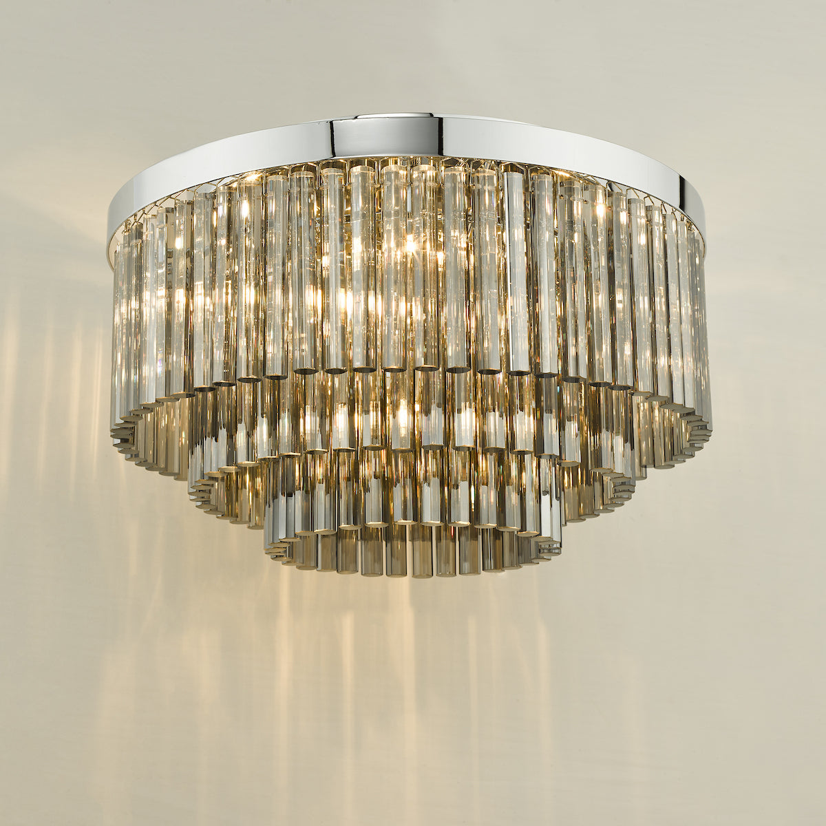 LOGAN FLUSH POL CHR SMOKED GLASS