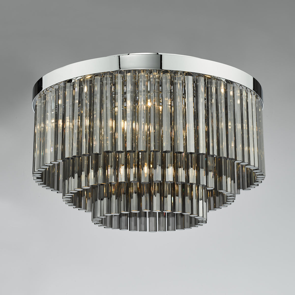 LOGAN FLUSH POL CHR SMOKED GLASS