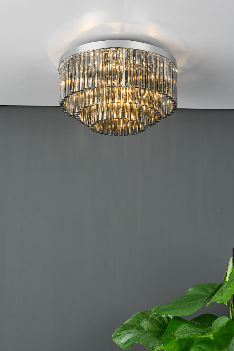 LOGAN FLUSH POL CHR SMOKED GLASS