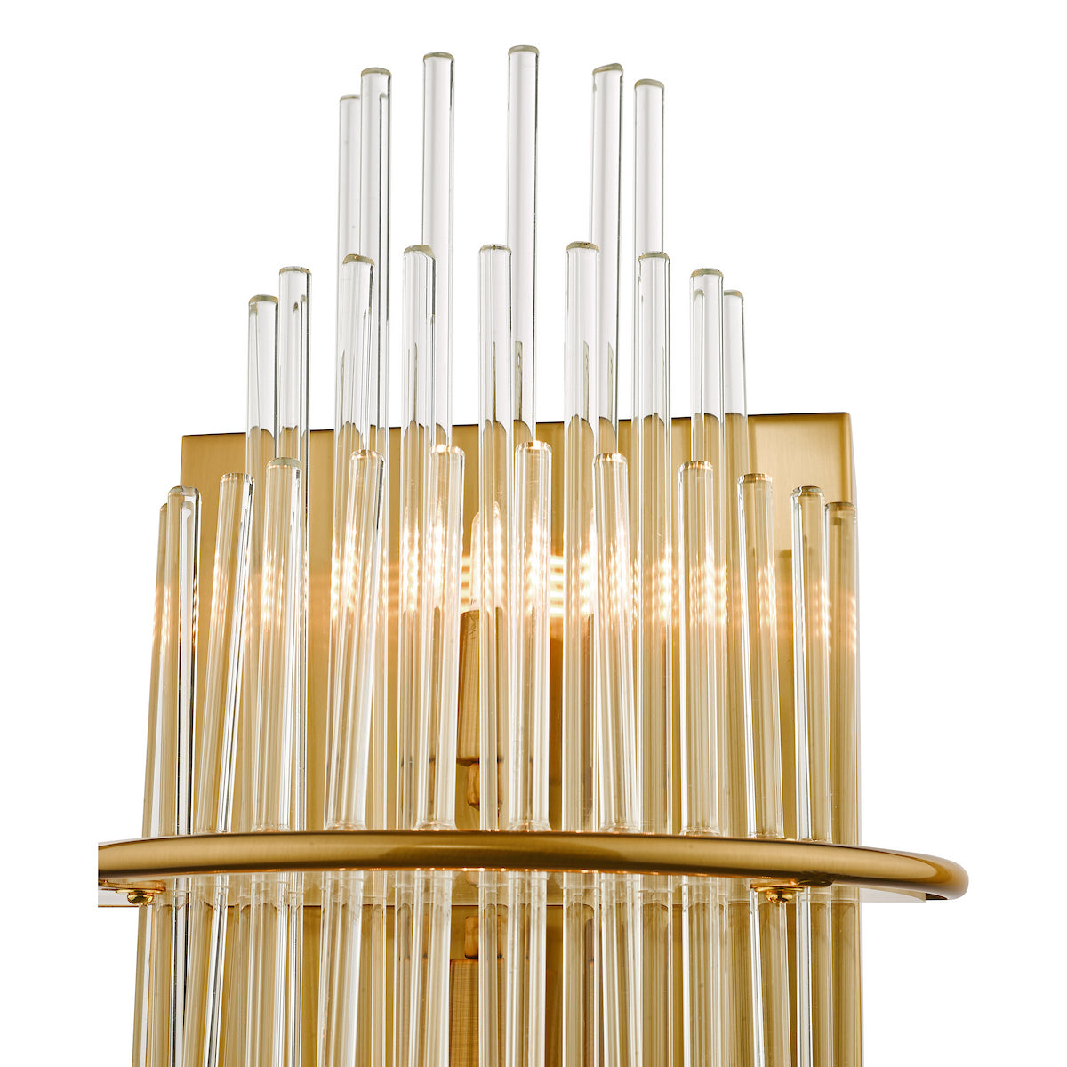 LUKAS 2LT W/LT BRUSHED ANTIQUE GOLD & CLEAR GLS