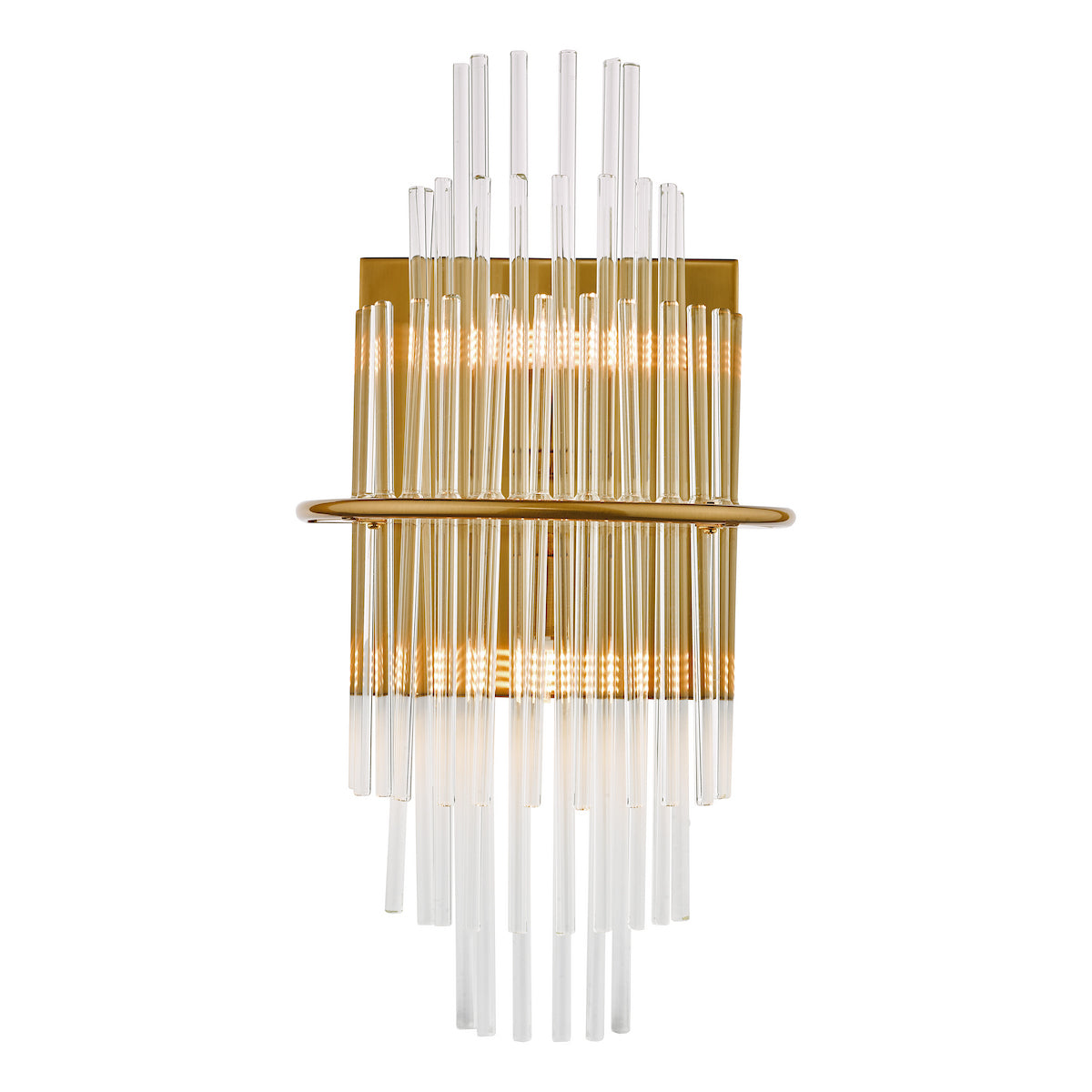 LUKAS 2LT W/LT BRUSHED ANTIQUE GOLD & CLEAR GLS