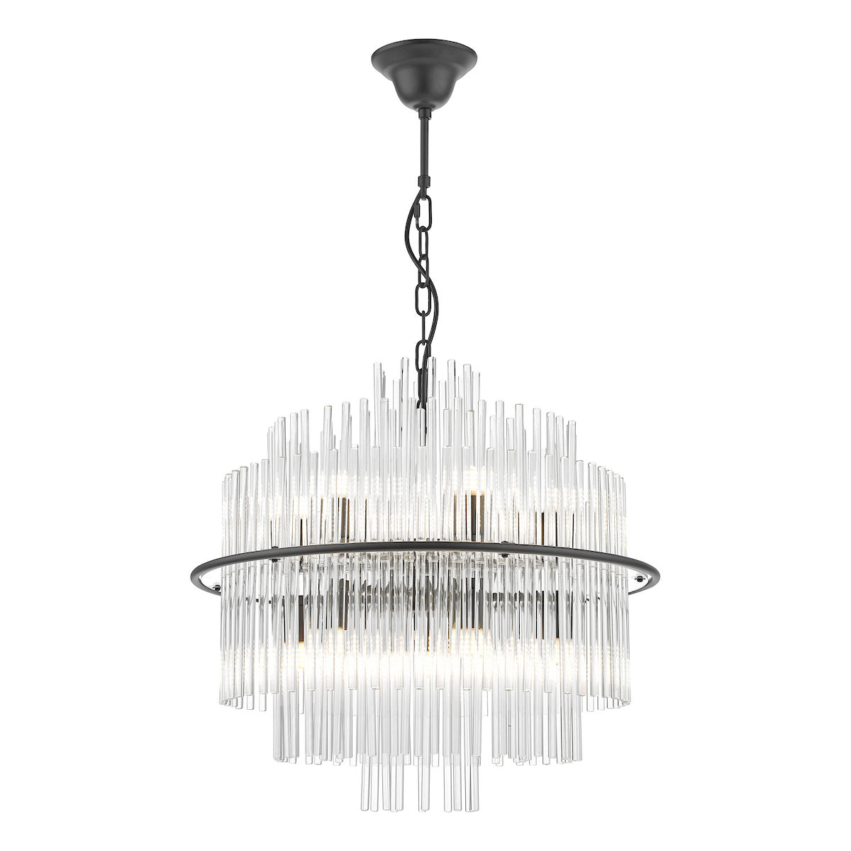 LUKAS 13LT PENDANT BLACK & CLEAR GLS
