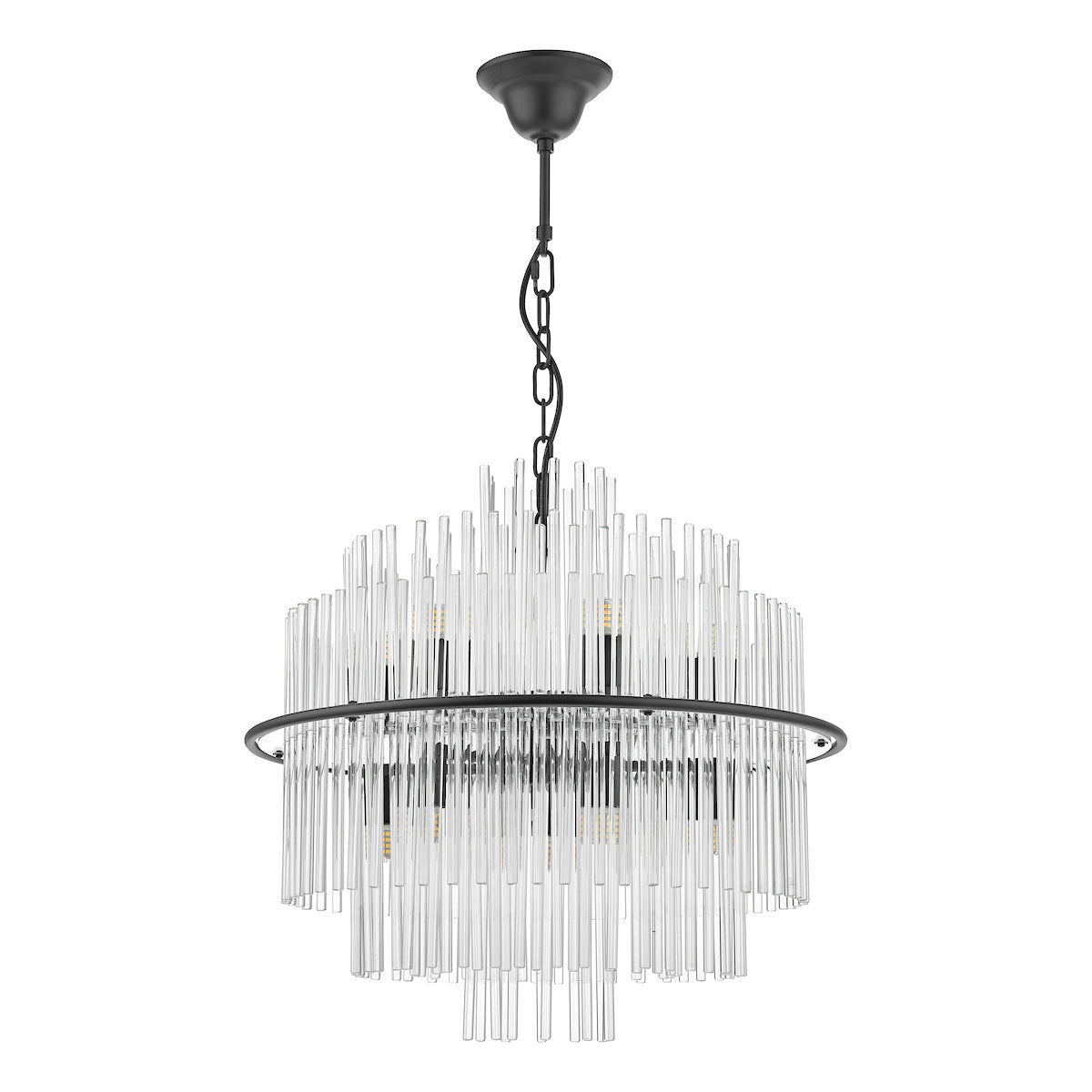 LUKAS 13LT PENDANT BLACK & CLEAR GLS