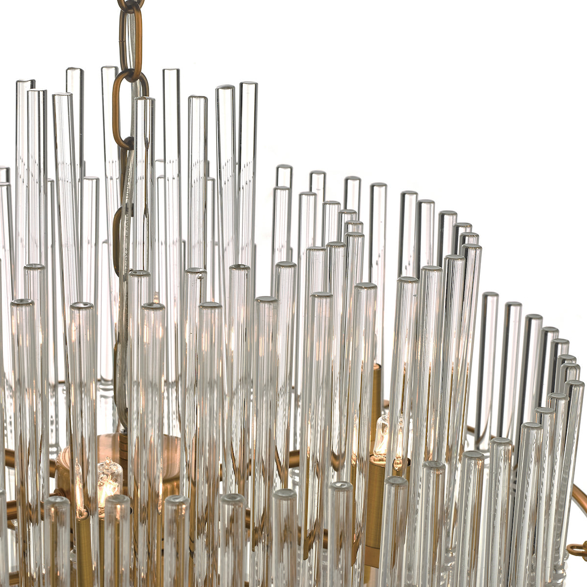 LUKAS 13LT PENDANT BRUSHED ANTIQUE GOLD & CLEAR GL