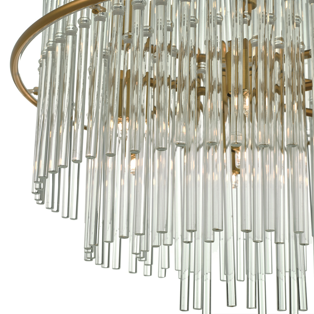 LUKAS 13LT PENDANT BRUSHED ANTIQUE GOLD & CLEAR GL