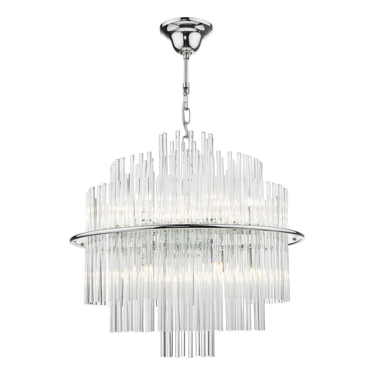 LUKAS 13LT PENDANT POL CHR & CLEAR GL