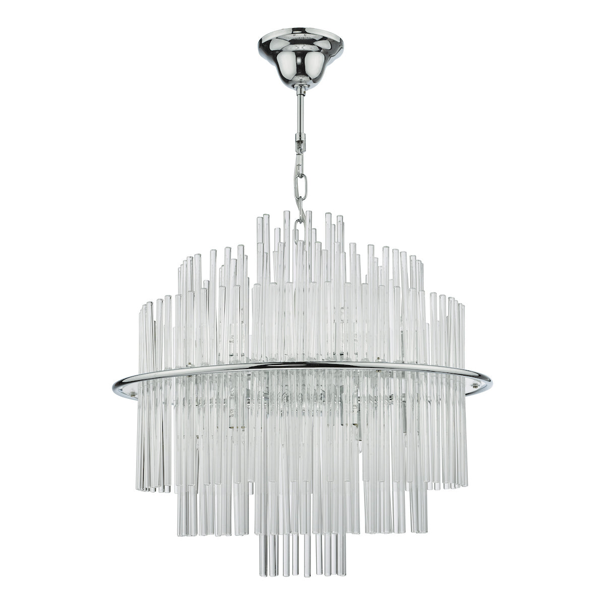 LUKAS 13LT PENDANT POL CHR & CLEAR GL