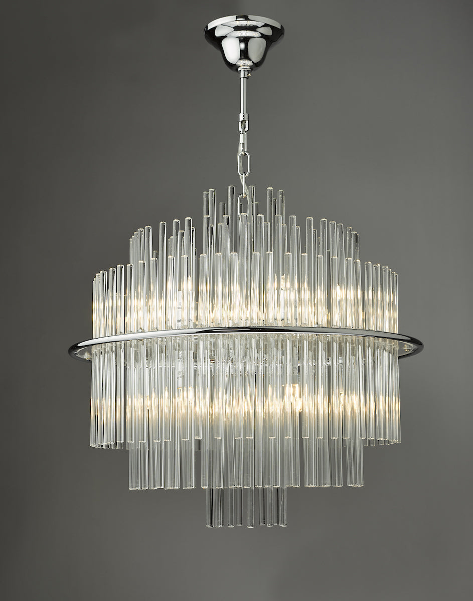 LUKAS 13LT PENDANT POL CHR & CLEAR GL