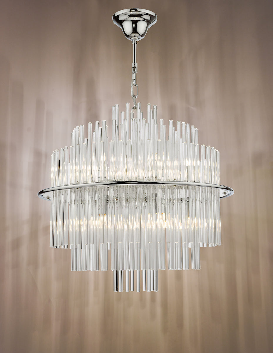 LUKAS 13LT PENDANT POL CHR & CLEAR GL