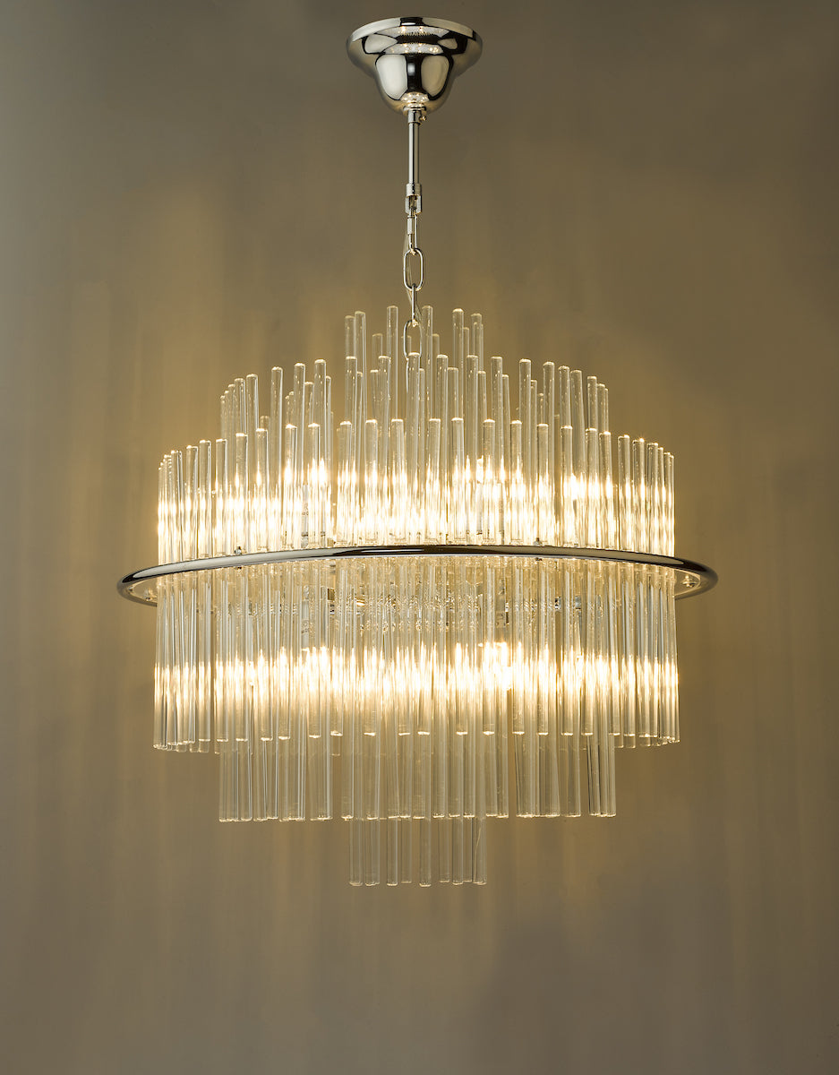 LUKAS 13LT PENDANT POL CHR & CLEAR GL