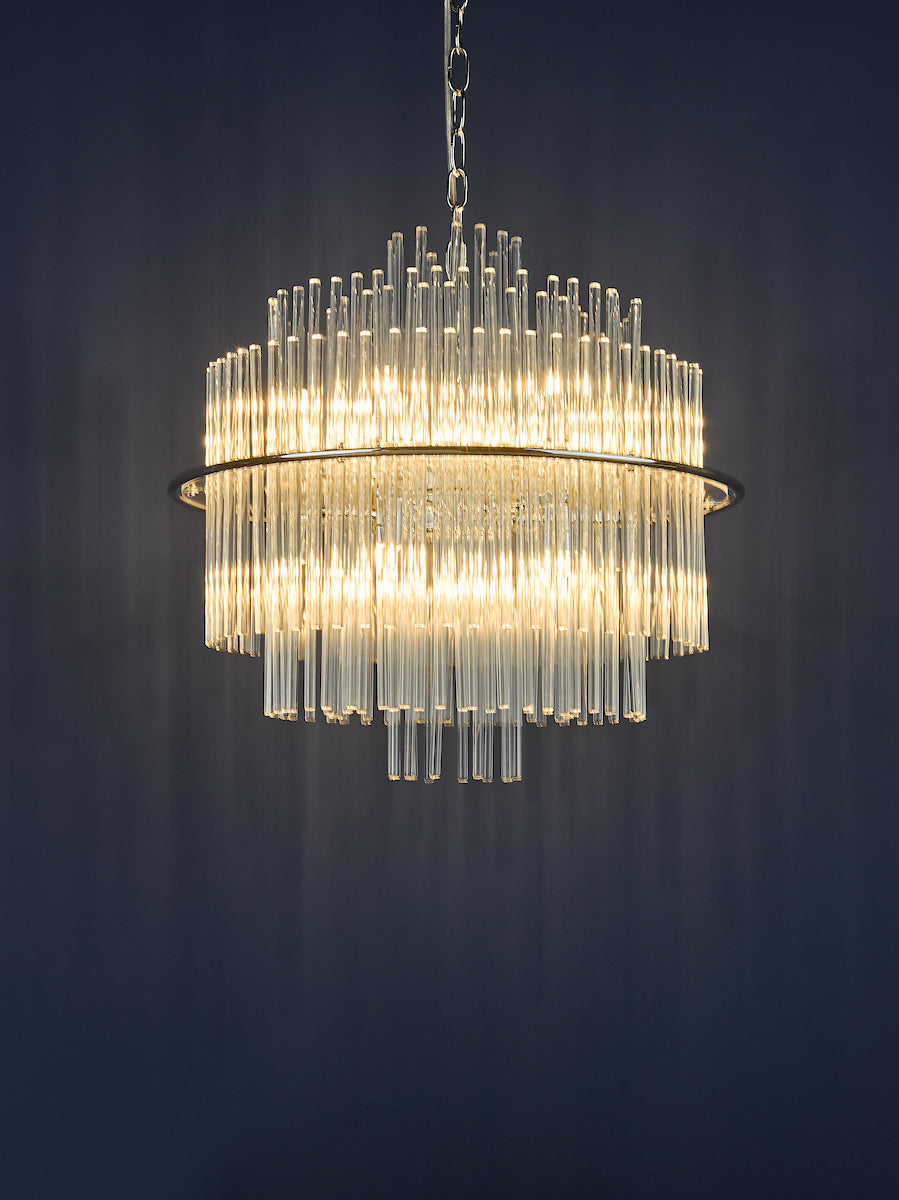 LUKAS 13LT PENDANT POL CHR & CLEAR GL