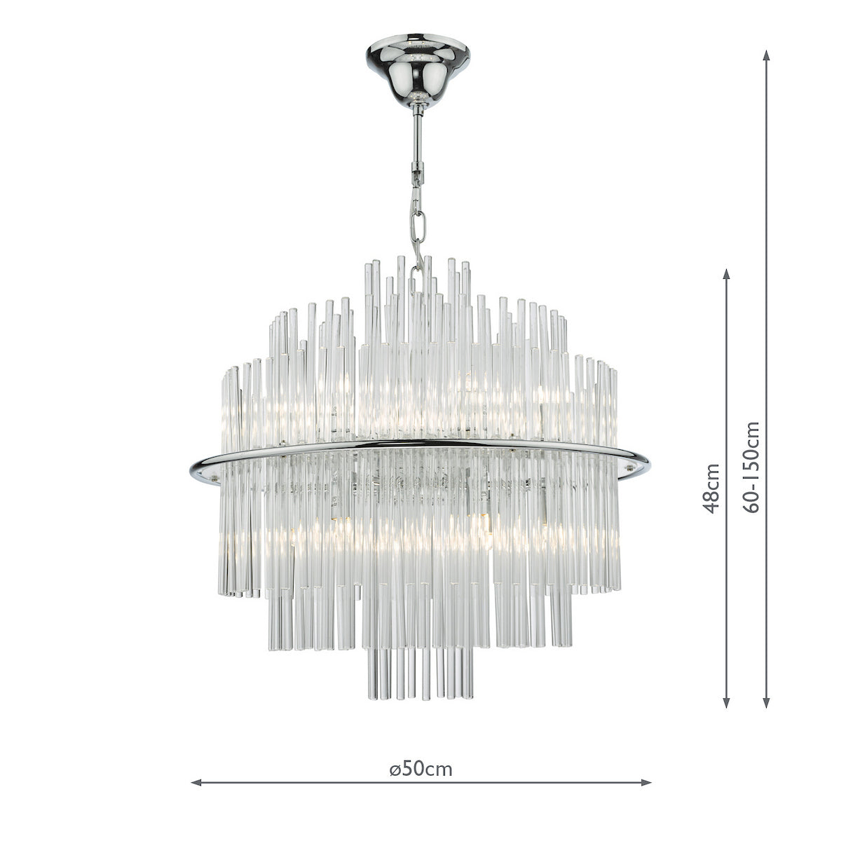 LUKAS 13LT PENDANT POL CHR & CLEAR GL